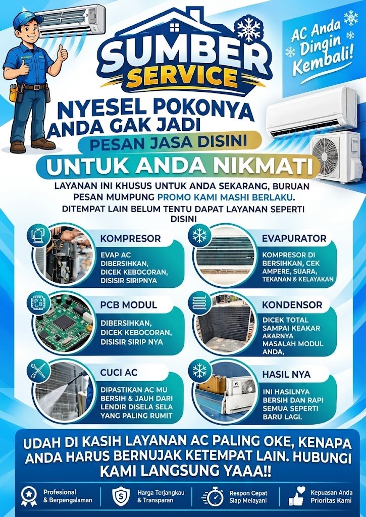 Promo layanan Sumber Service - cek daftar harga